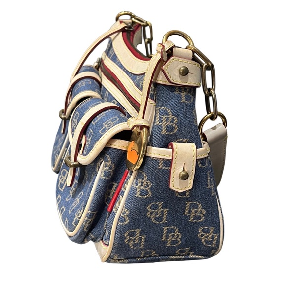 Dooney & Bourke Navy and Cream Shoulder Bag - Picture 4 of 6